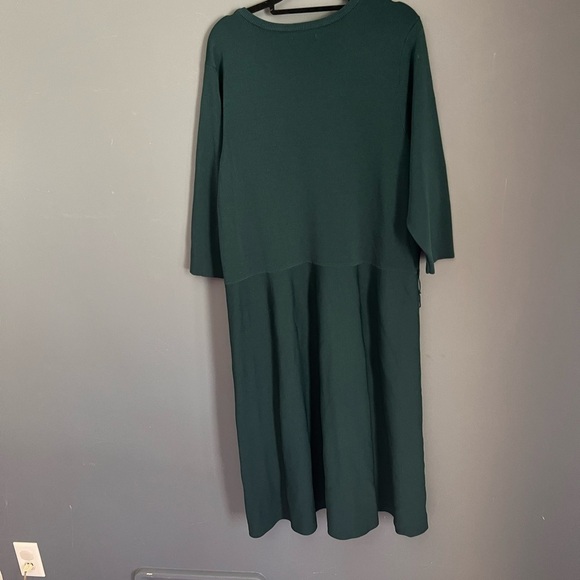 Eliza J. Women’s Size 3X Spruce Green Stretch Knit Fit and Flare Sweater Dress - Picture 7 of 8